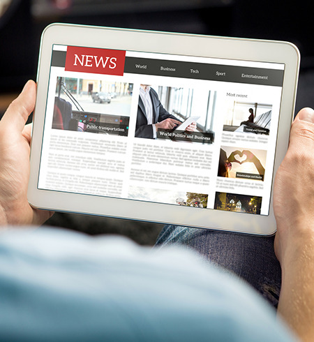 news on a tablet